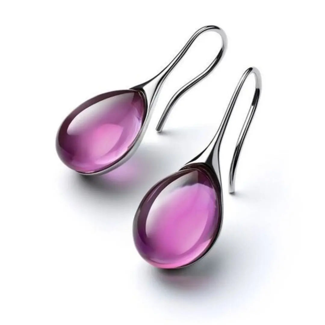 Crystal drop earrings in gold and silver  | Gold 18k
