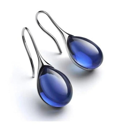 Crystal drop earrings in gold and silver  | Gold 18k