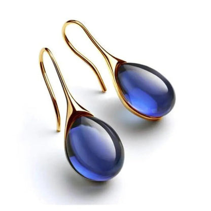 Crystal drop earrings in gold and silver  | Gold 18k