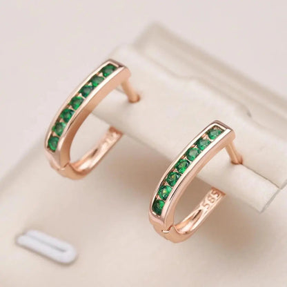 Emerald diamond earrings in gold  | Gold 18k