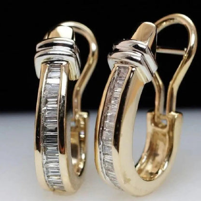 Vintage gold and diamond earrings  | Gold 18k