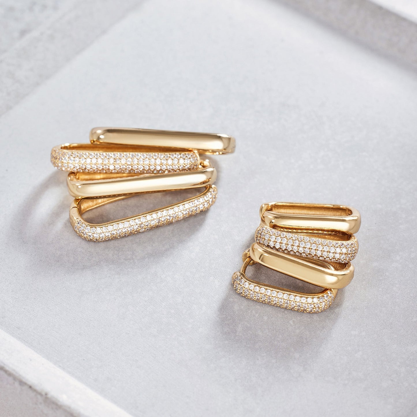 Large Icon Pavé Hoops | Gold 16k