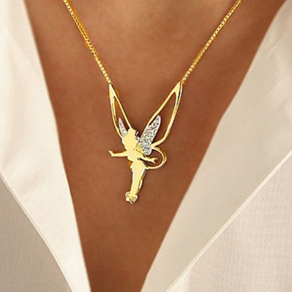 Lucky Fairy Necklace in Sterling Silver and Gold | Gold 16k