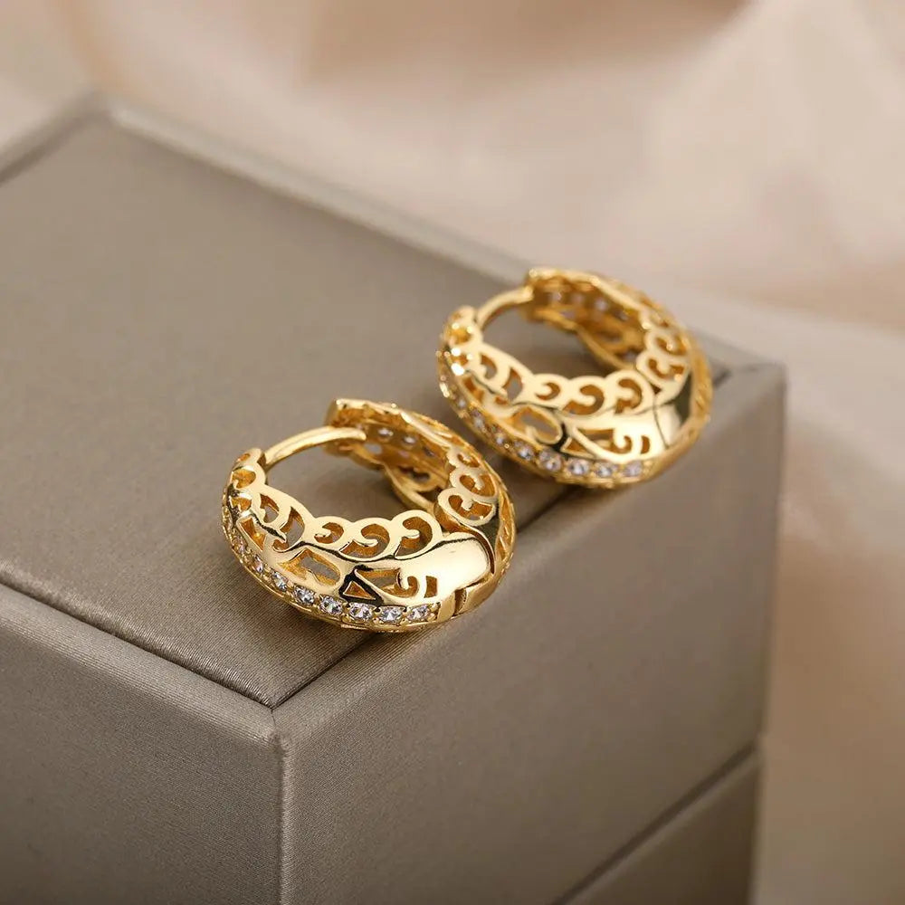 Minimalist Mandala Earrings in Gold  | Gold 18k