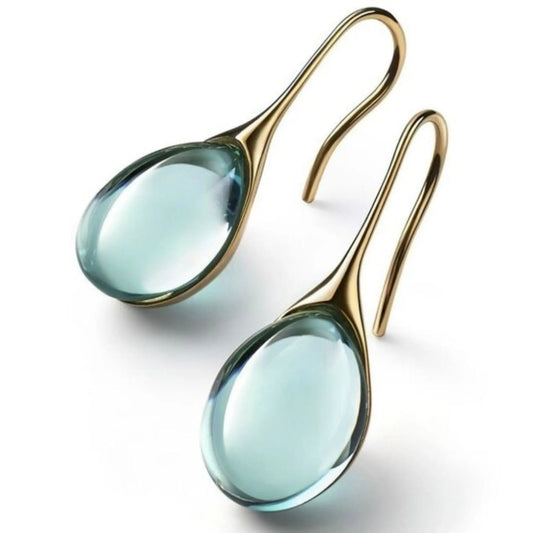 Crystal drop earrings in gold and silver  | Gold 18k