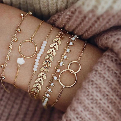 Pack of Boho Bracelets in Gold  | Gold 18k