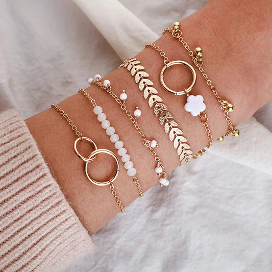 Pack of Boho Bracelets in Gold  | Gold 18k