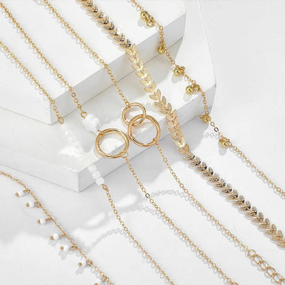 Pack of Boho Bracelets in Gold  | Gold 18k