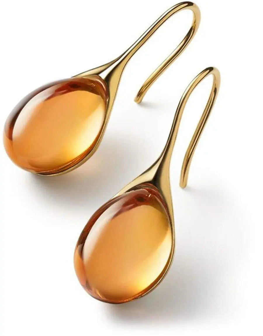 Crystal drop earrings in gold and silver  | Gold 18k