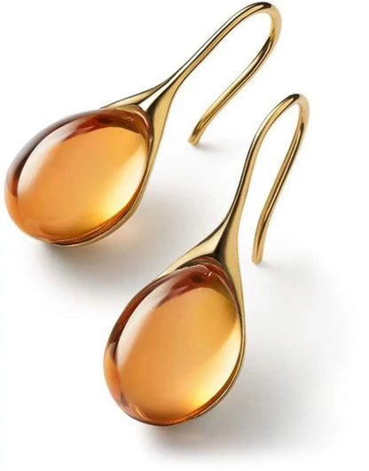 Crystal drop earrings in gold and silver  | Gold 18k