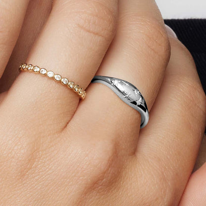 Diamond Dome Ring | White Gold