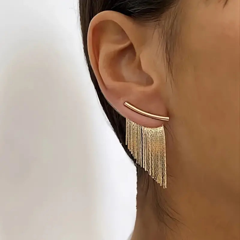 Vintage Golden Curtain Earrings  | Gold 18k