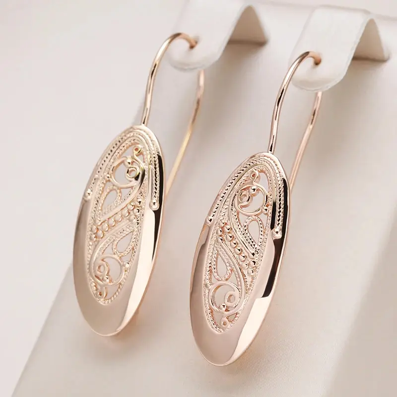 Elegant Hollow Gold Earrings | Gold 16k