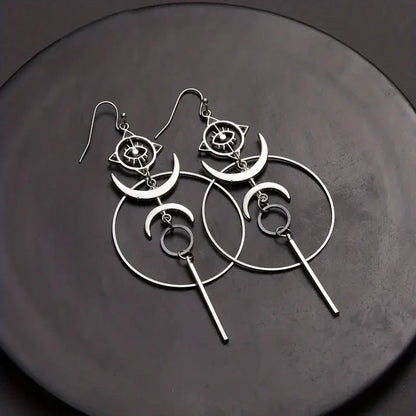 Vintage Boho Dangling Earrings | White Gold