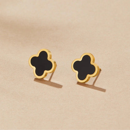 Black Clover Hoop Earrings