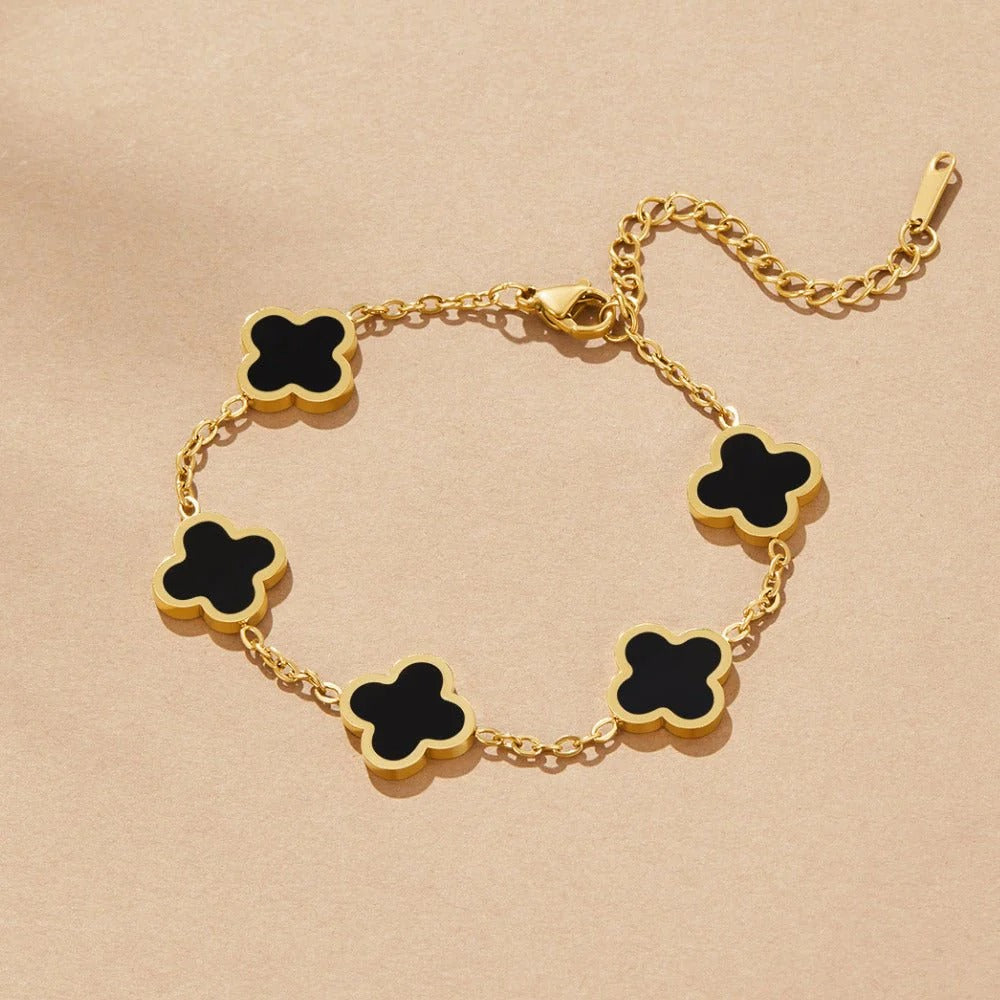 Black Clover Hoop Earrings