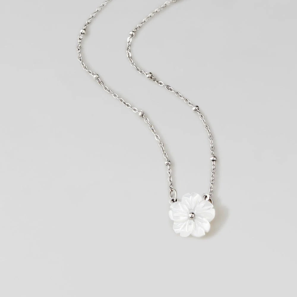 White Blossom Flower Necklace