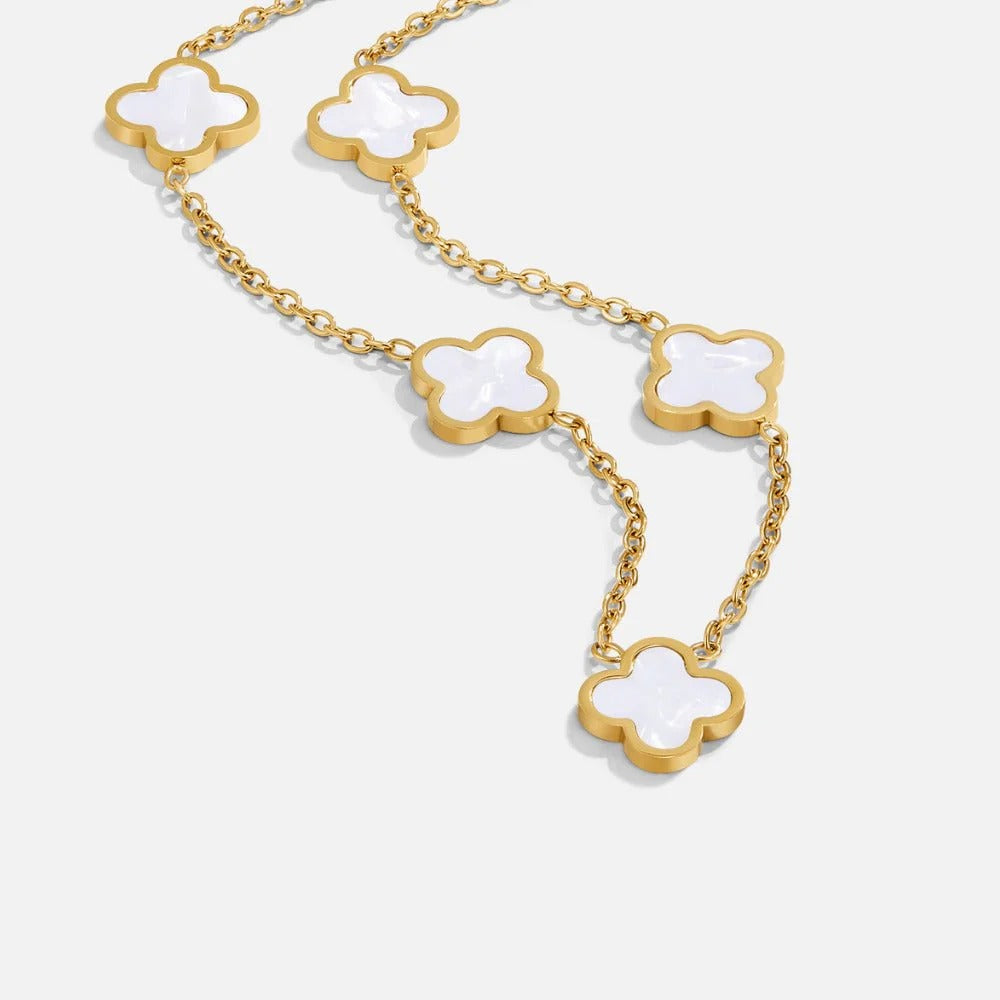 White Clover Hoop Earrings