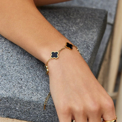 Black Clover Hoop Earrings