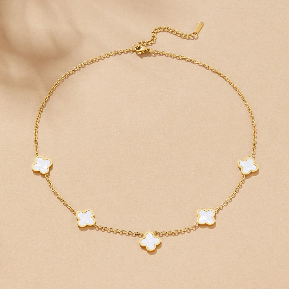 White Clover Hoop Earrings