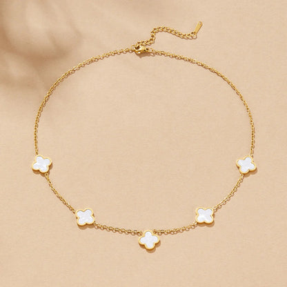 White Clover Hoop Earrings