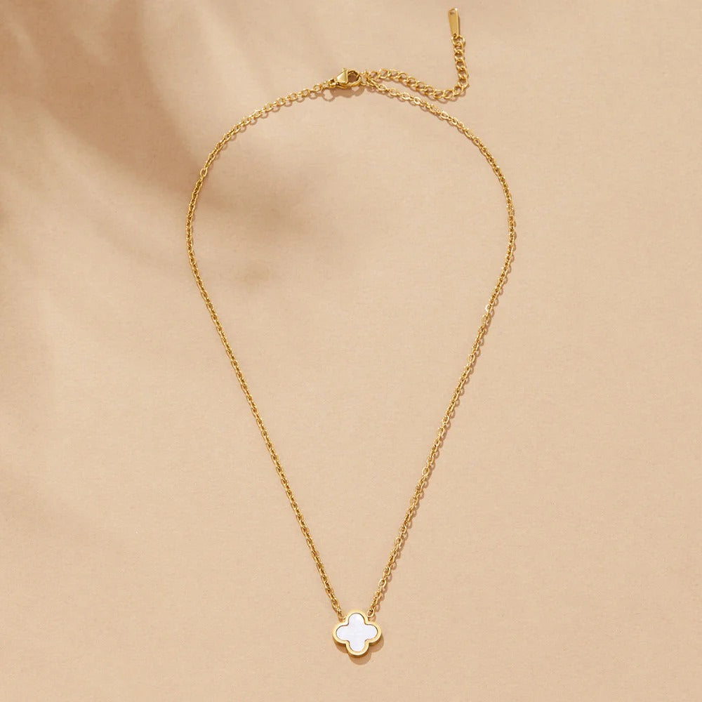 White Clover Hoop Earrings