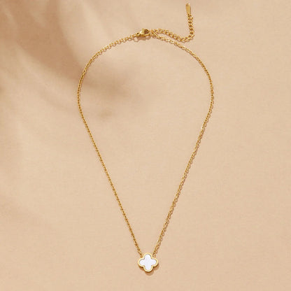 White Clover Hoop Earrings