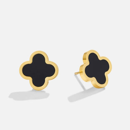 Black Clover Hoop Earrings
