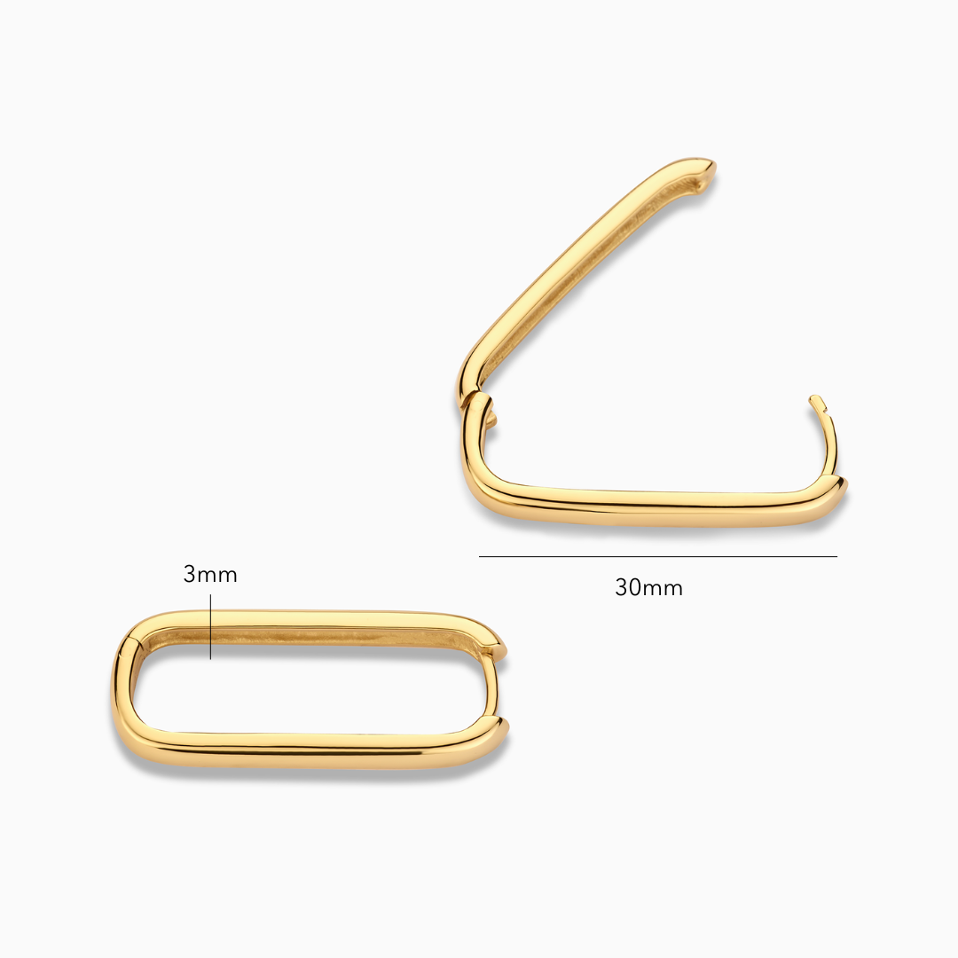 Large Icon Hoops | White Gold